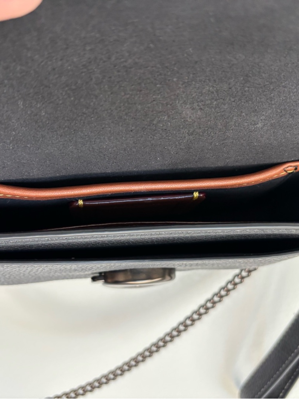 Coach Tabby Chain All-Black Leather Crossbody Bag - Picture 11 of 12